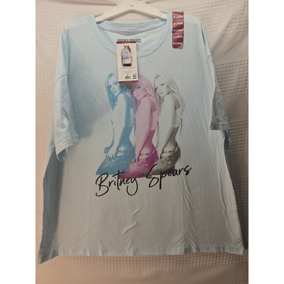 Britney Spears Tops - Britney Spears Blue Screen Print T Shirt Size XXL, New with Tags 6395